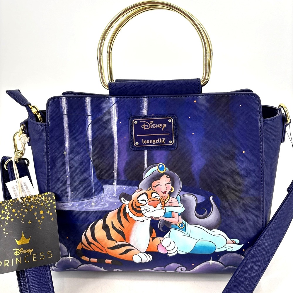 ✤ New LOUNGEFLY DISNEY Crossbody Bag ALADDIN JASMINE w Tiger & APU Handbag Purse
